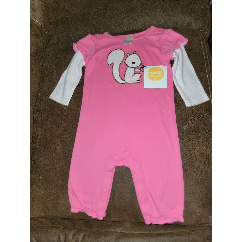 Gymboree brand new baby newborn essentials squirrel romper 3‎ 6 months nwt fall
